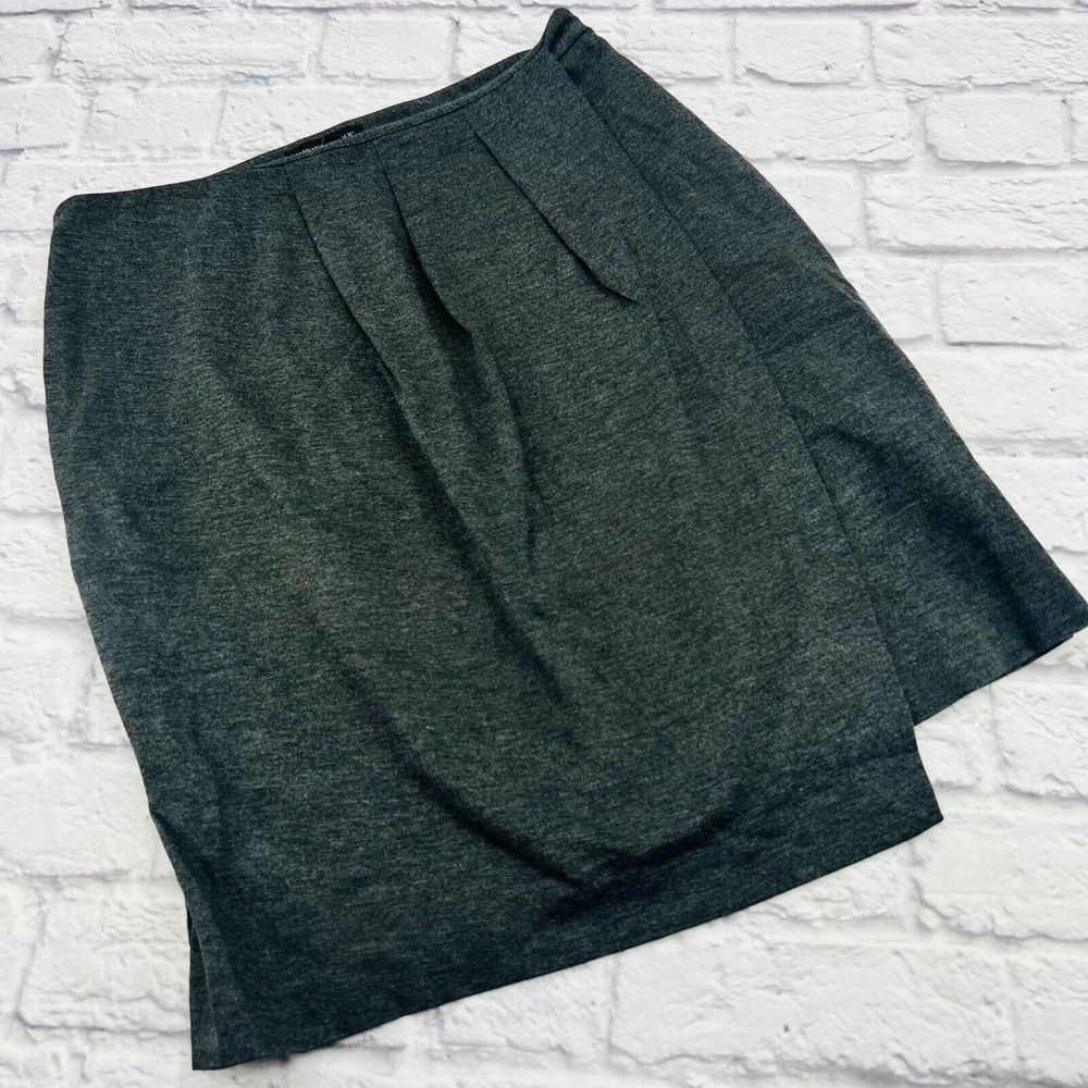 Banana Republic Womens Gray Pleated Wrap Mini Skirt Size 10 Charcoal Heather